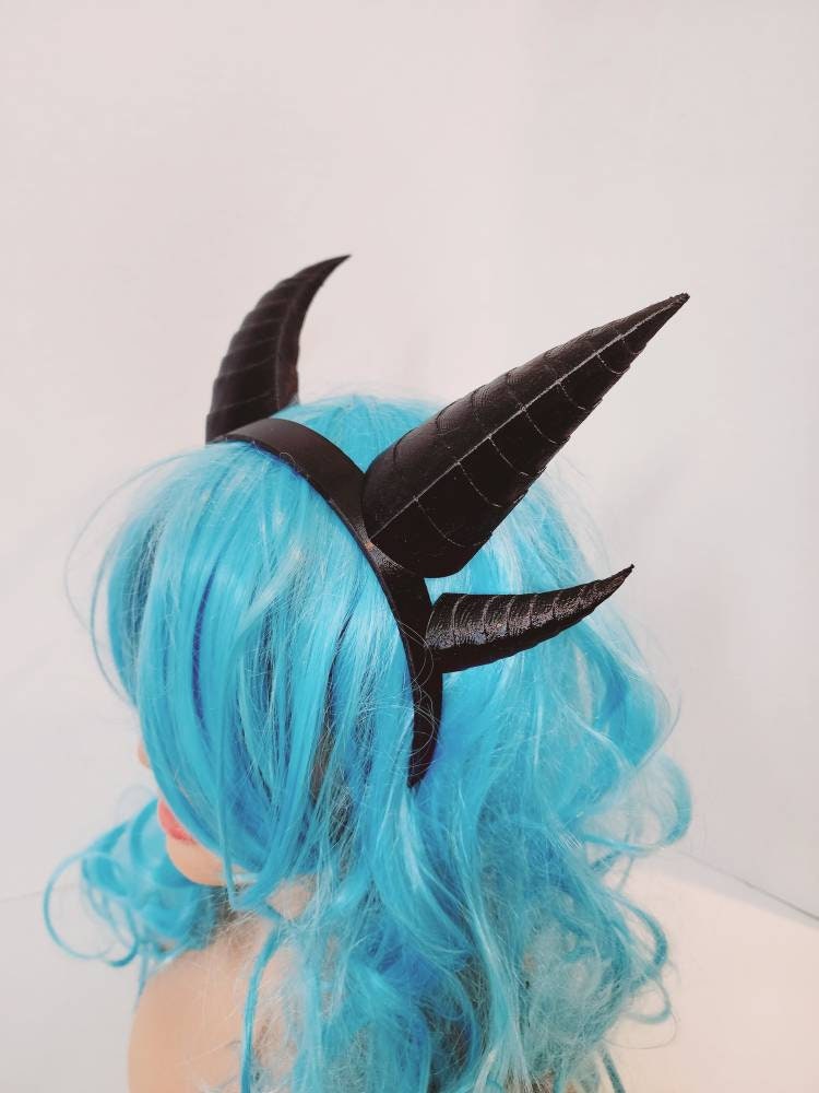 Fantasy Deanerys Dragon inspired 3d printed double set horns on headband Larp  costume addition beast horns  lizzard horns