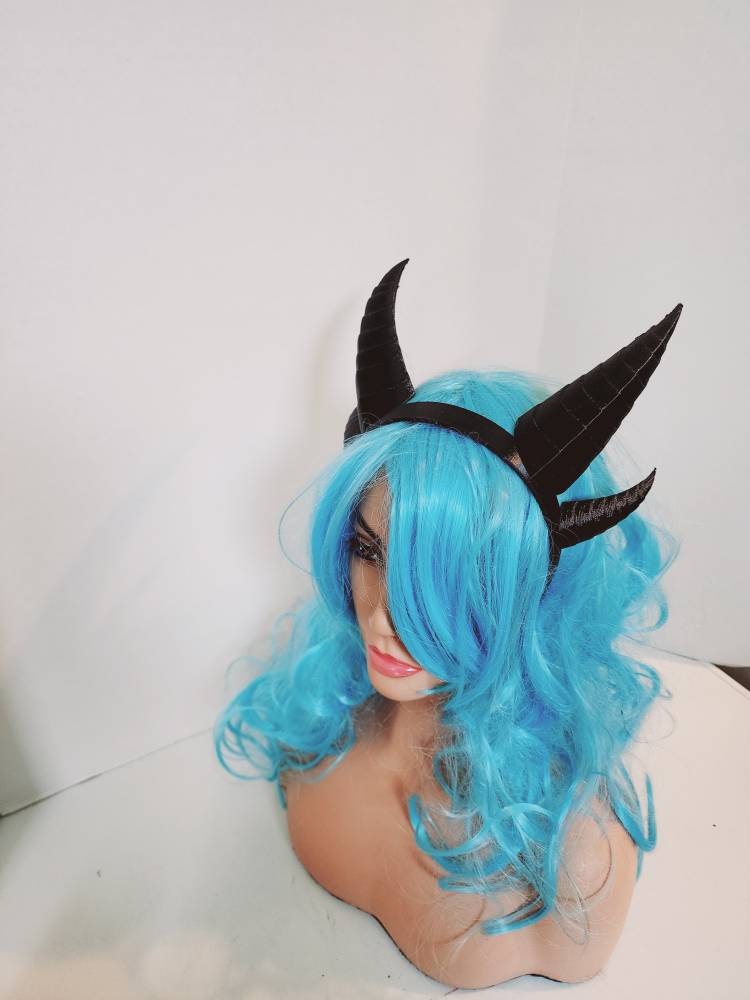 Fantasy Deanerys Dragon inspired 3d printed double set horns on headband Larp  costume addition beast horns  lizzard horns
