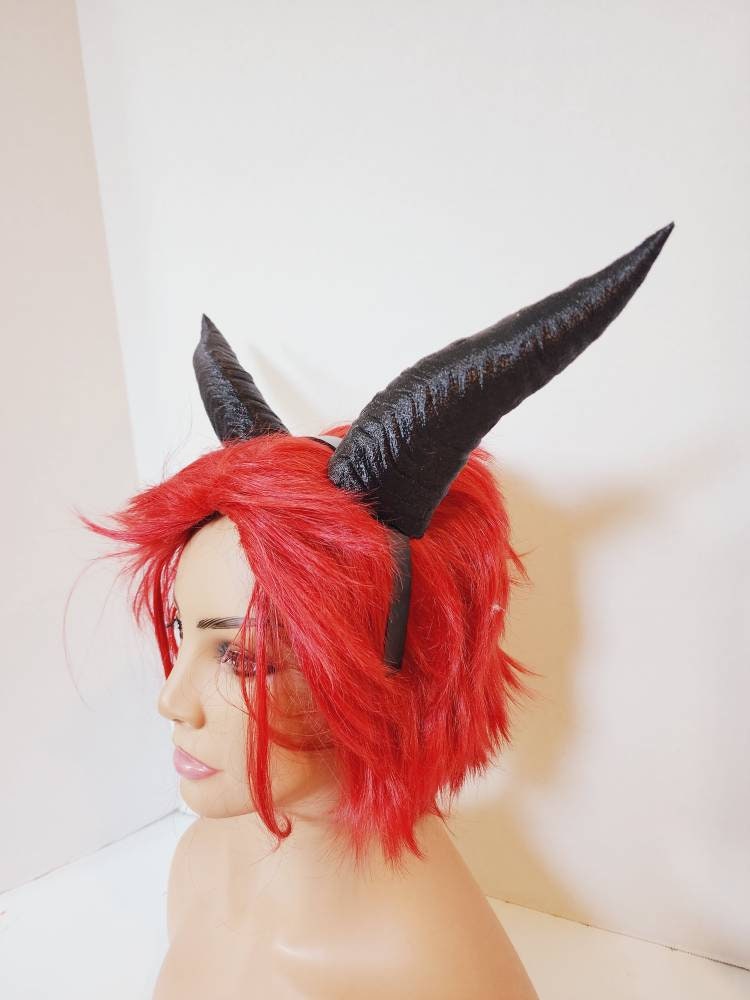 Goat fantasy 3d printed horns  horns on headband taurus horns Billy goat horns