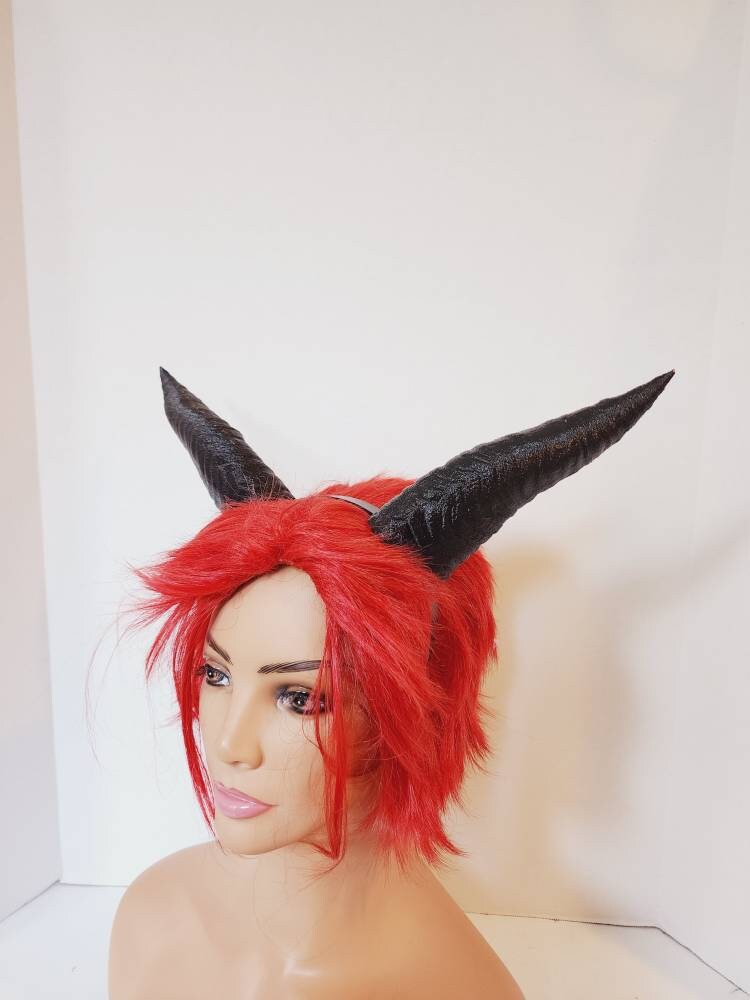 Goat fantasy 3d printed horns  horns on headband taurus horns Billy goat horns