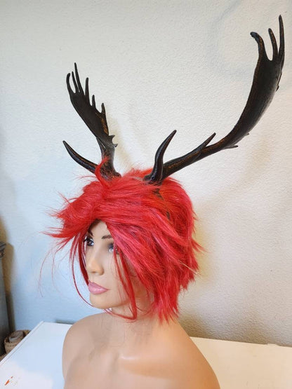 NEW! Realistic  Elk Deer Antlers Horns large stag antlers 3D Printed (Ultra Light Weight Plastic) Reindeer Antlers comic-con moose horns