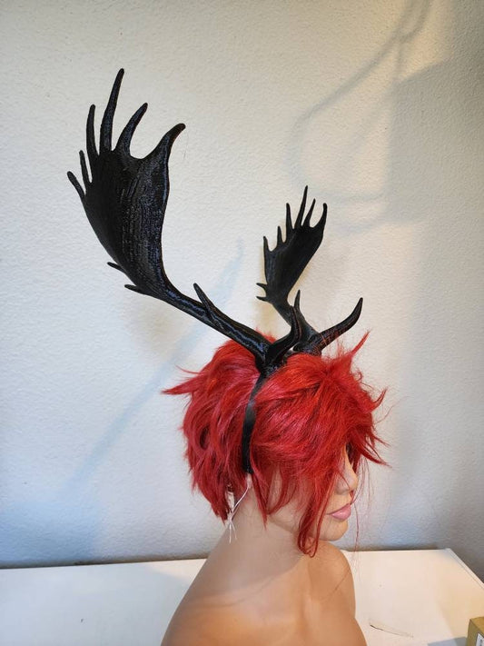 NEW! Realistic  Elk Deer Antlers Horns large stag antlers 3D Printed (Ultra Light Weight Plastic) Reindeer Antlers comic-con moose horns