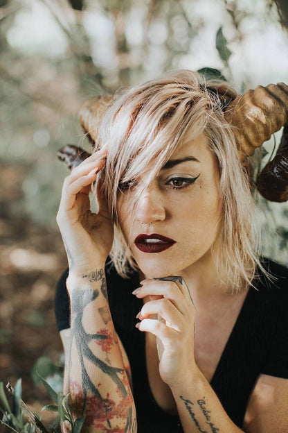 NEW ARRIVAL RAM horns headband 3D printed cosplay Authentic true shape size ram horns wow swirly  twisted extra large brown diy sakizou