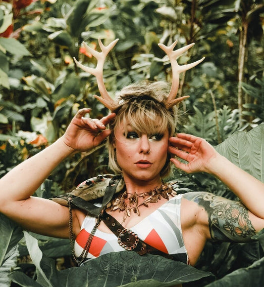 NEW!  Doe / Deer Antlers Horns  3D Printed ( Light Weight Plastic) Reindeer Antlers comic-con  Lottie the antler queen