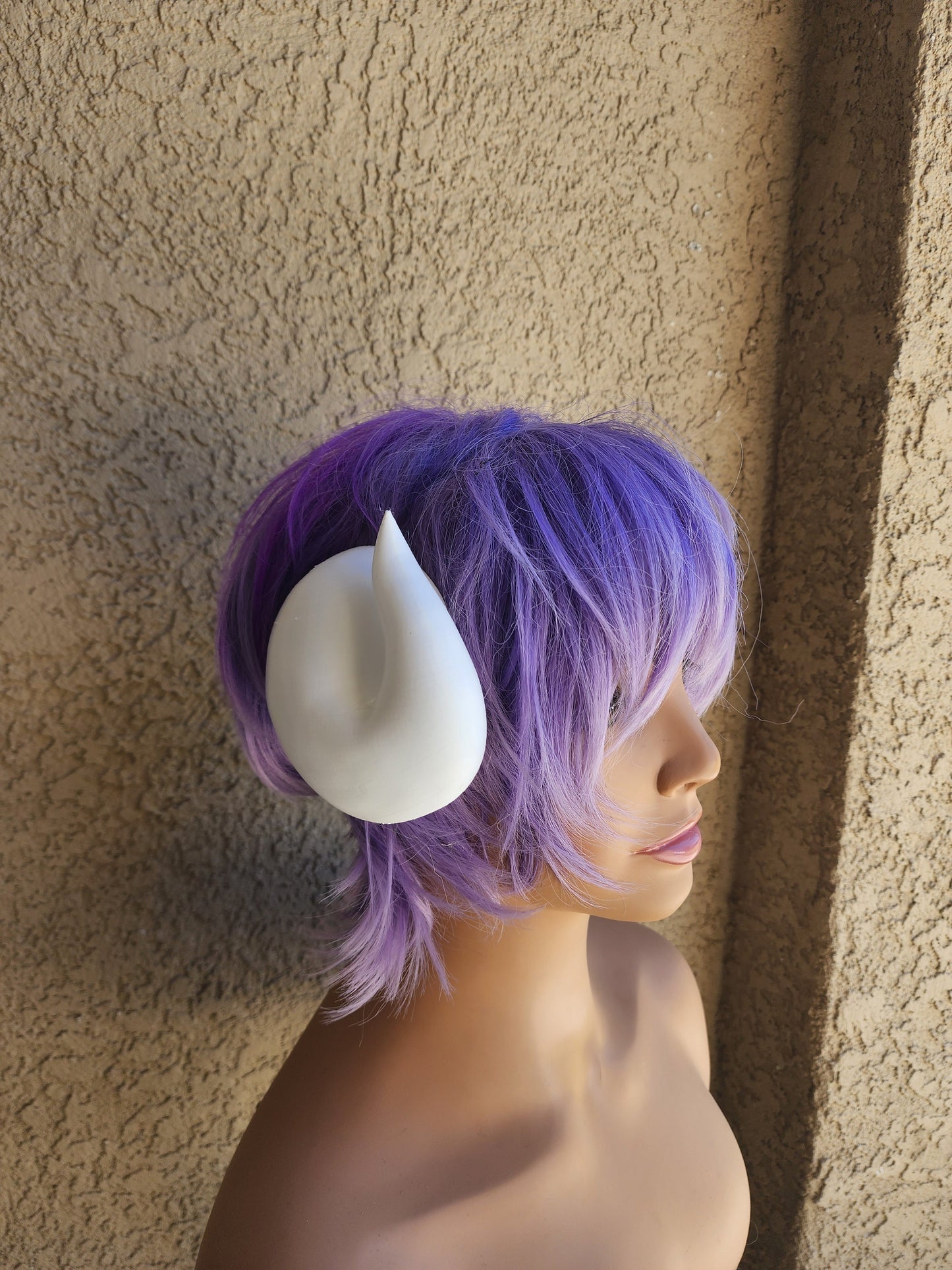 Anime smooth curled horns  3d printed  on headband cute twist cosplay ram white black or custom color.