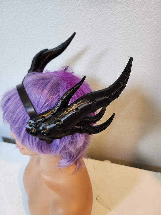 LARGE Fantasy Cephalopod tentacles Dragon 3d printed horns on headband costume addition dragon comic-con fantasy lizard horns