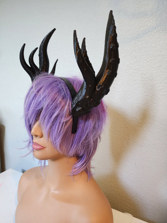 LARGE Fantasy Cephalopod tentacles Dragon 3d printed horns on headband costume addition dragon comicon fantasy lizard horns