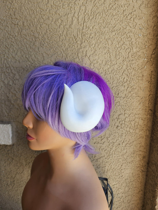 Anime smooth curled horns  3d printed  on headband cute twist cosplay ram white black or custom color.