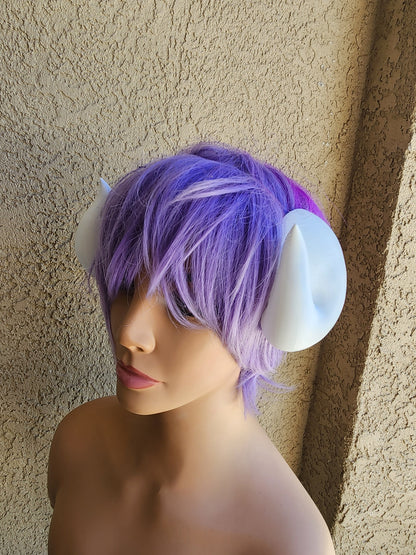Anime smooth curled horns  3d printed  on headband cute twist cosplay ram white black or custom color.