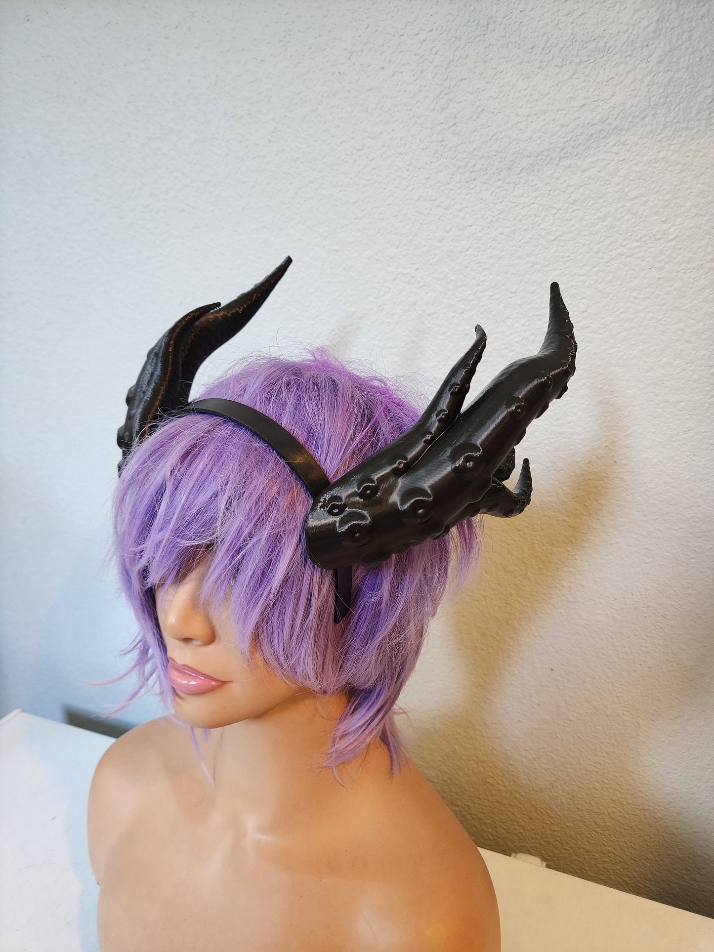 LARGE Fantasy Cephalopod tentacles Dragon 3d printed horns on headband costume addition dragon comicon fantasy lizard horns