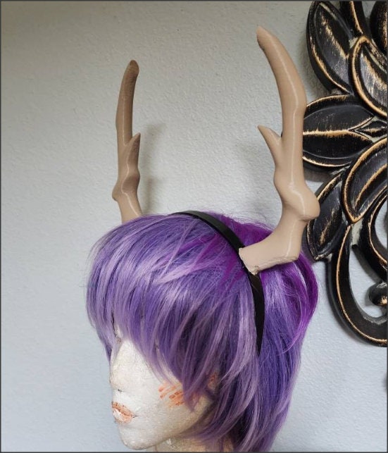 Belos Hunter on The Owl House horns 3D print ultra lightweight attached to a headband cosplay set Headdress only