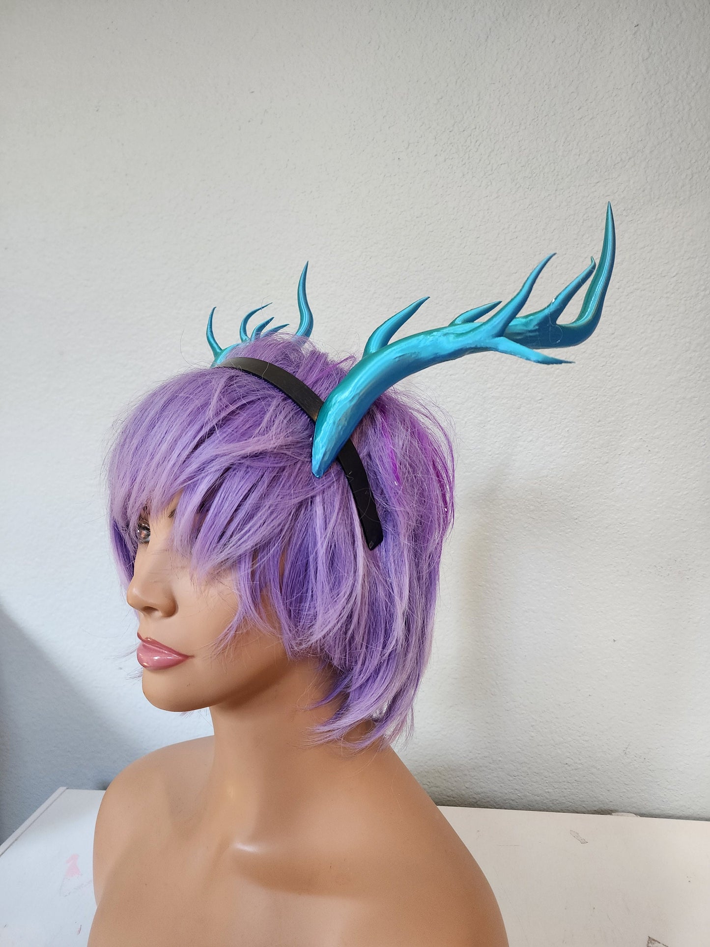 Light  Dragon  3d printed horns on headband costume addition dragon Zelda fantasy  beautiful celtic carnyx  elegand Tears of the Kingdom
