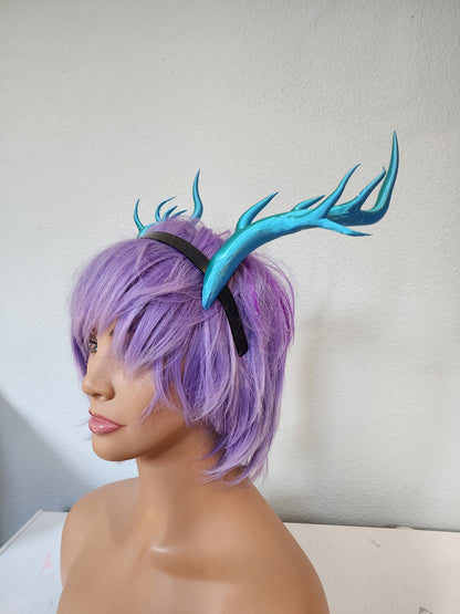 Light  Dragon  3d printed horns on headband costume addition dragon Zelda fantasy  beautiful celtic carnyx  elegand Tears of the Kingdom