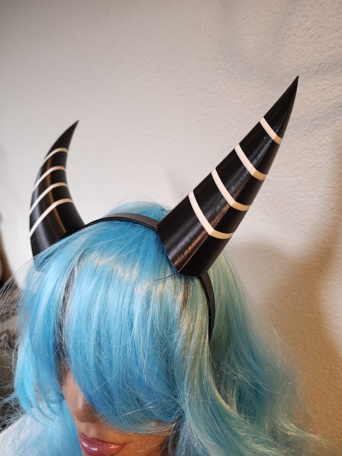 Dragon inspired 3d printed lightweight set horns on headband DIY costume addition dragon ears horned beast set lizard horns paintable set
