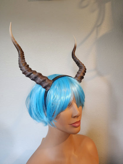 Impala horned headband Elvish Larp headdress gazelle foe animal horns 3D print