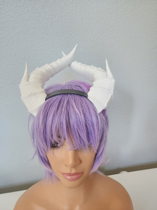 Fantasy splintered Dragon horns Snake Dragon 3d printed horns on headband dragon headdress large goat horns beast horns dinosaur cosplay