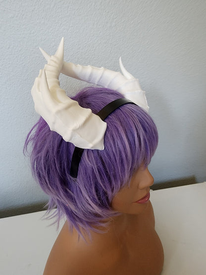 Fantasy splintered Dragon horns Snake Dragon 3d printed horns on headband dragon headdress large goat horns beast horns dinosaur cosplay