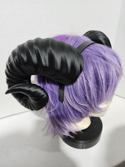 XL RAM horns headband 3D printed cosplay Authentic true shape size ram horns wow swirly  twisted extra large  sakizou anime horns