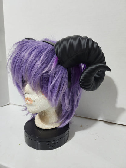 XL RAM horns headband 3D printed cosplay Authentic true shape size ram horns wow swirly  twisted extra large  sakizou anime horns