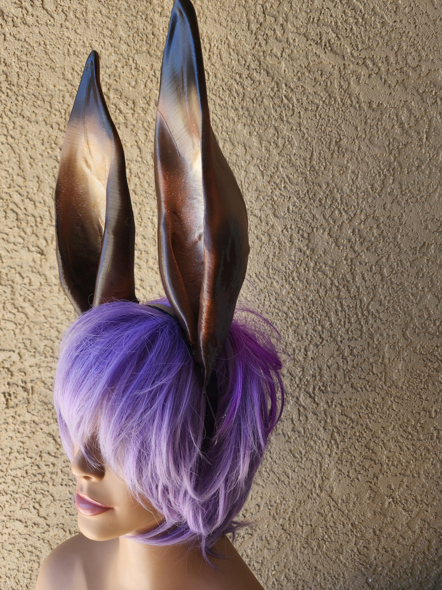 Jackalope ears  fantasy costume oversized headdress on a headband animal ears- horns cosplay fantasy rabbit- bunny-kangaroo 12 inch ears