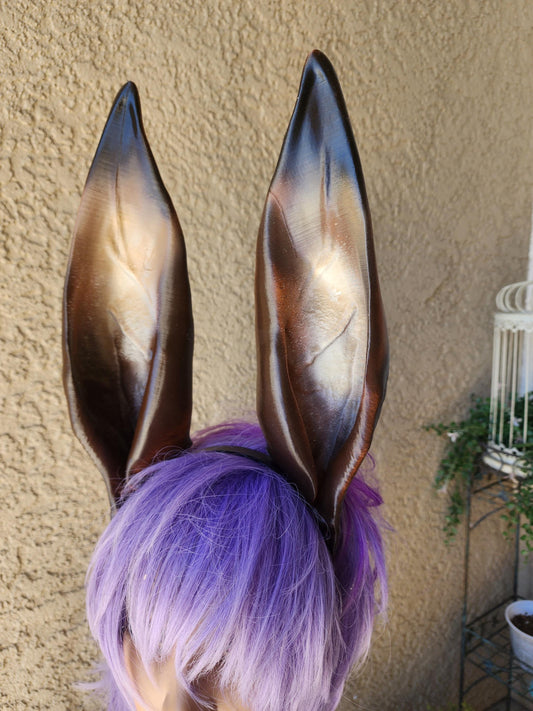 Jackalope ears  fantasy costume oversized headdress on a headband animal ears- horns cosplay fantasy rabbit- bunny-kangaroo 12 inch ears