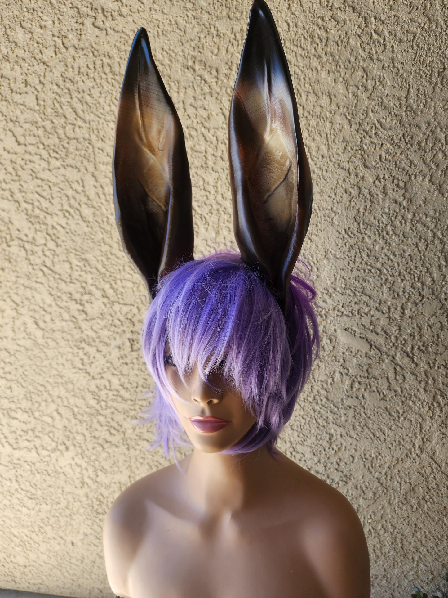 Jackalope ears  fantasy costume oversized headdress on a headband animal ears- horns cosplay fantasy rabbit- bunny-kangaroo 12 inch ears