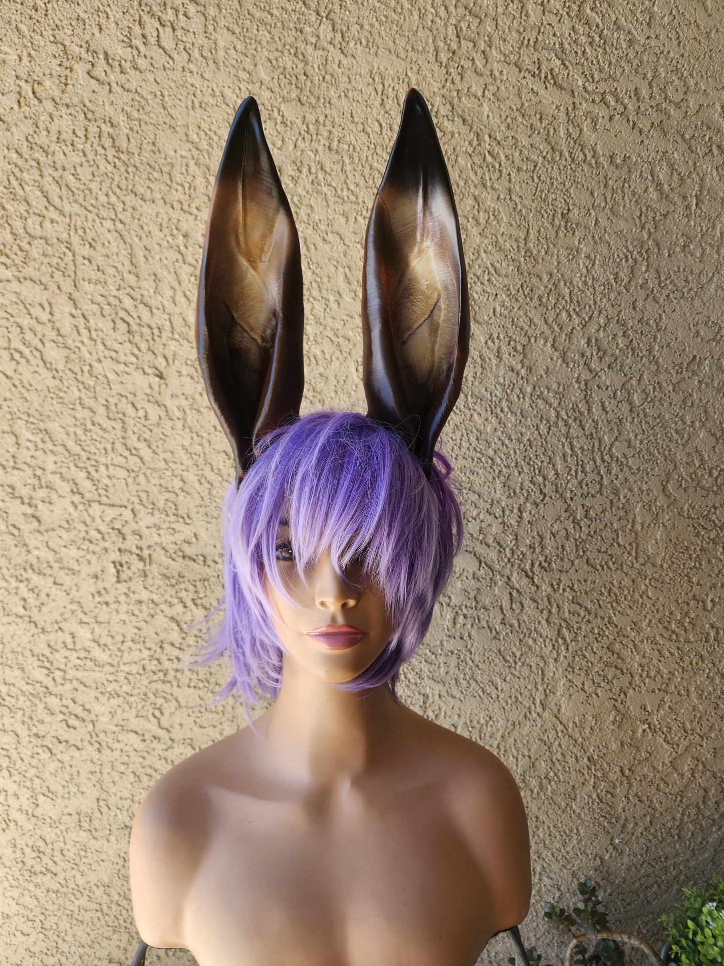Jackalope ears  fantasy costume oversized headdress on a headband animal ears- horns cosplay fantasy rabbit- bunny-kangaroo 12 inch ears