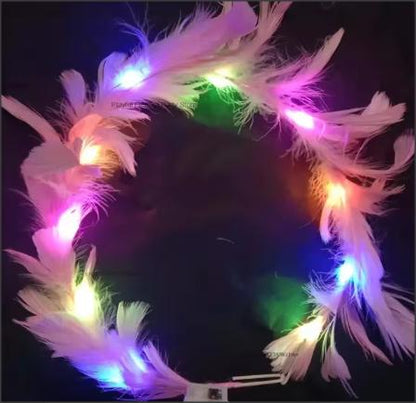 NEW! Holiday Luminous Angel Halo crown headband for kids and adults light up feather crown