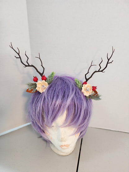 NEW! Christmas tree branch deer antler floral clips for kids and adults