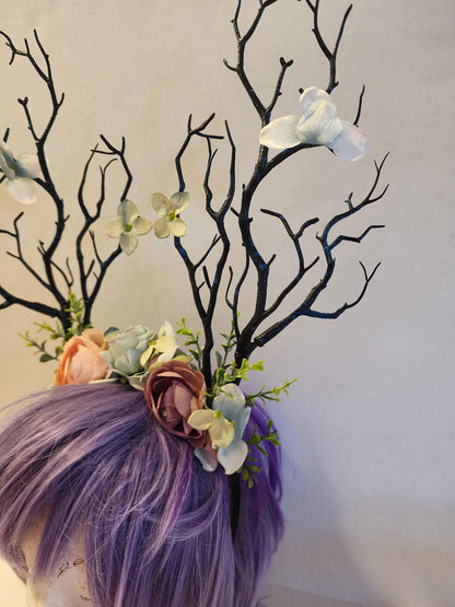 NEW! Forest fairy queen  tree branch floral avant garde deer floral headband for kids and adults