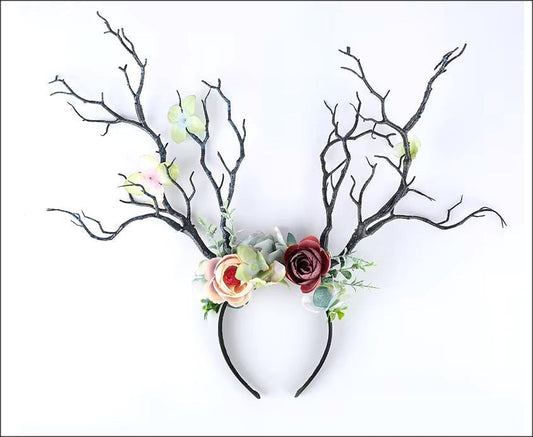 NEW! Forest fairy queen  tree branch floral avant garde deer floral headband for kids and adults