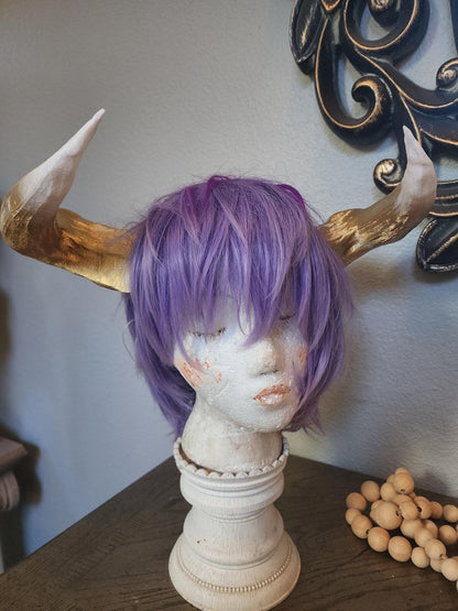 Minotaur Horns and Ears- Long Horn Cow-Bull Matador horns headband 3D printed cosplay comicon fantasy horns  wow lightweight horns overlord