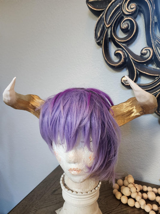 Minotaur Horns and Ears- Long Horn Cow-Bull Matador horns headband 3D printed cosplay comicon fantasy horns  wow lightweight horns overlord