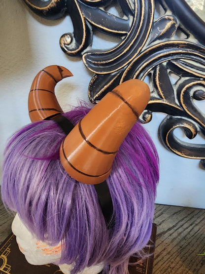 NEW ARRIVAL  Bull Matador horns headband 3D printed cosplay comicon fantasy horns Dragon curly Balck and red horns  wow