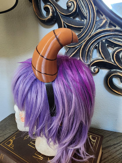 NEW ARRIVAL  Bull Matador horns headband 3D printed cosplay comicon fantasy horns Dragon curly Balck and red horns  wow