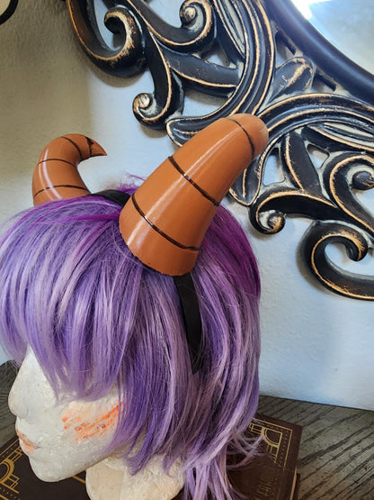 NEW ARRIVAL  Bull Matador horns headband 3D printed cosplay comicon fantasy horns Dragon curly Balck and red horns  wow