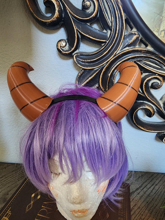 NEW ARRIVAL  Bull Matador horns headband 3D printed cosplay comicon fantasy horns Dragon curly Balck and red horns  wow