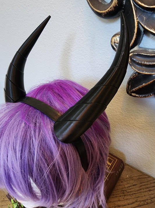 Goat fantasy 3d printed horns  horns on headband Elizabeth the dragon from Shrek horns