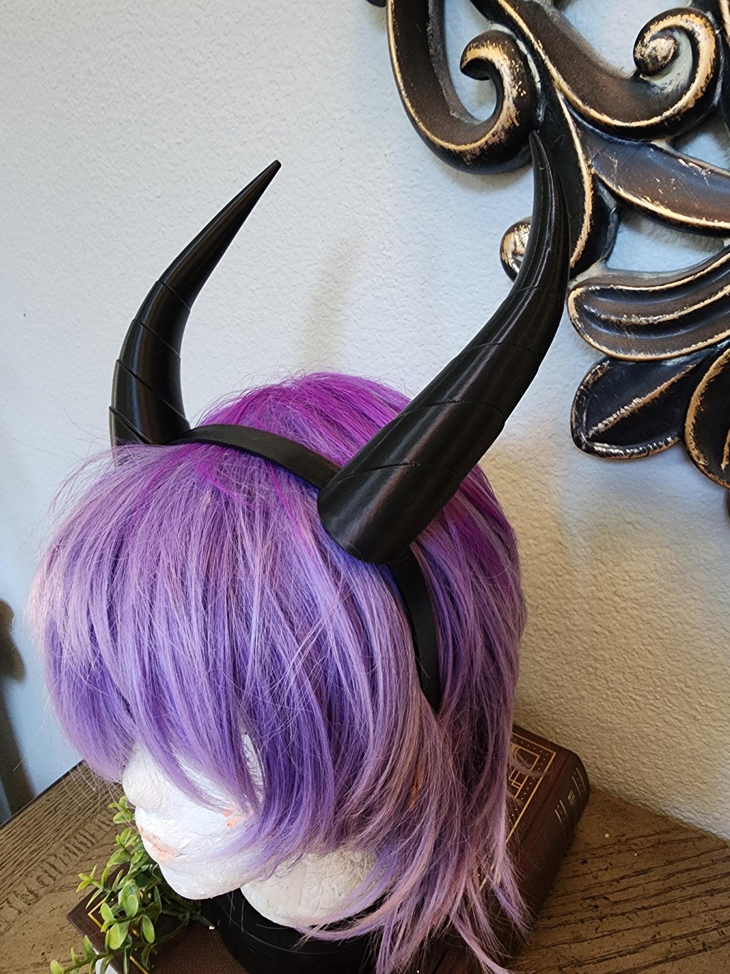 Goat fantasy 3d printed horns  horns on headband Elizabeth the dragon from Shrek horns