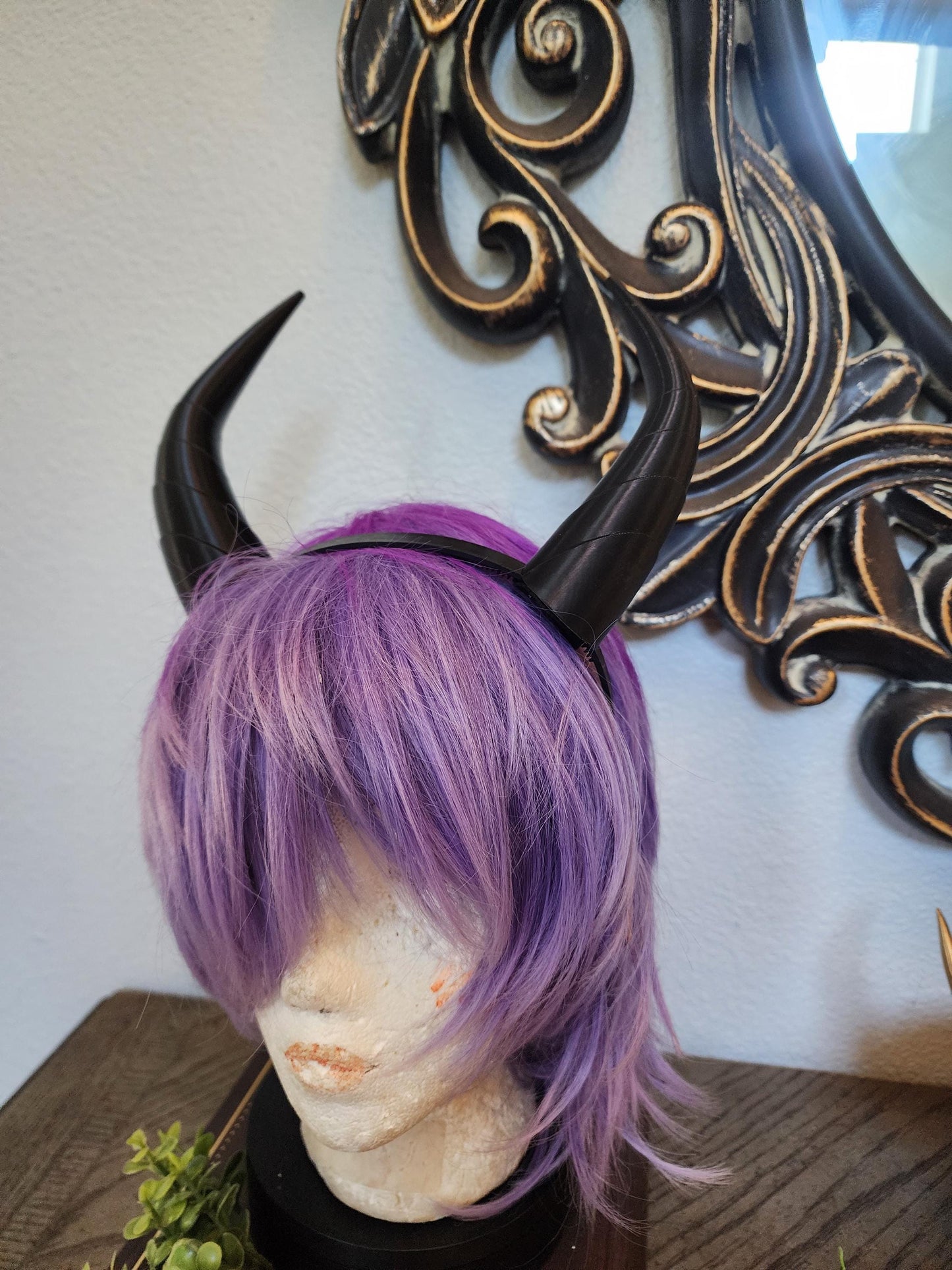 Goat fantasy 3d printed horns  horns on headband Elizabeth the dragon from Shrek horns
