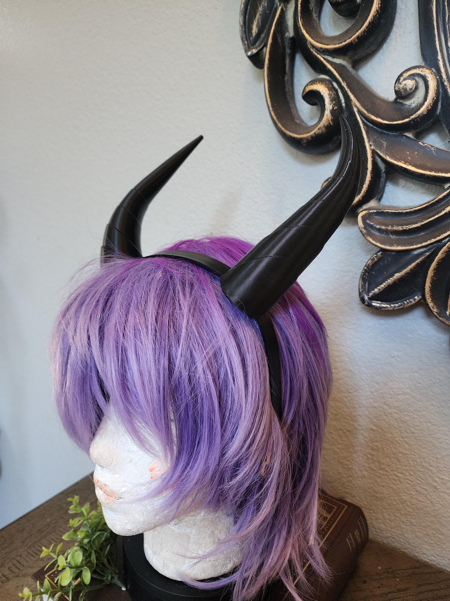 Goat fantasy 3d printed horns  horns on headband Elizabeth the dragon from Shrek horns