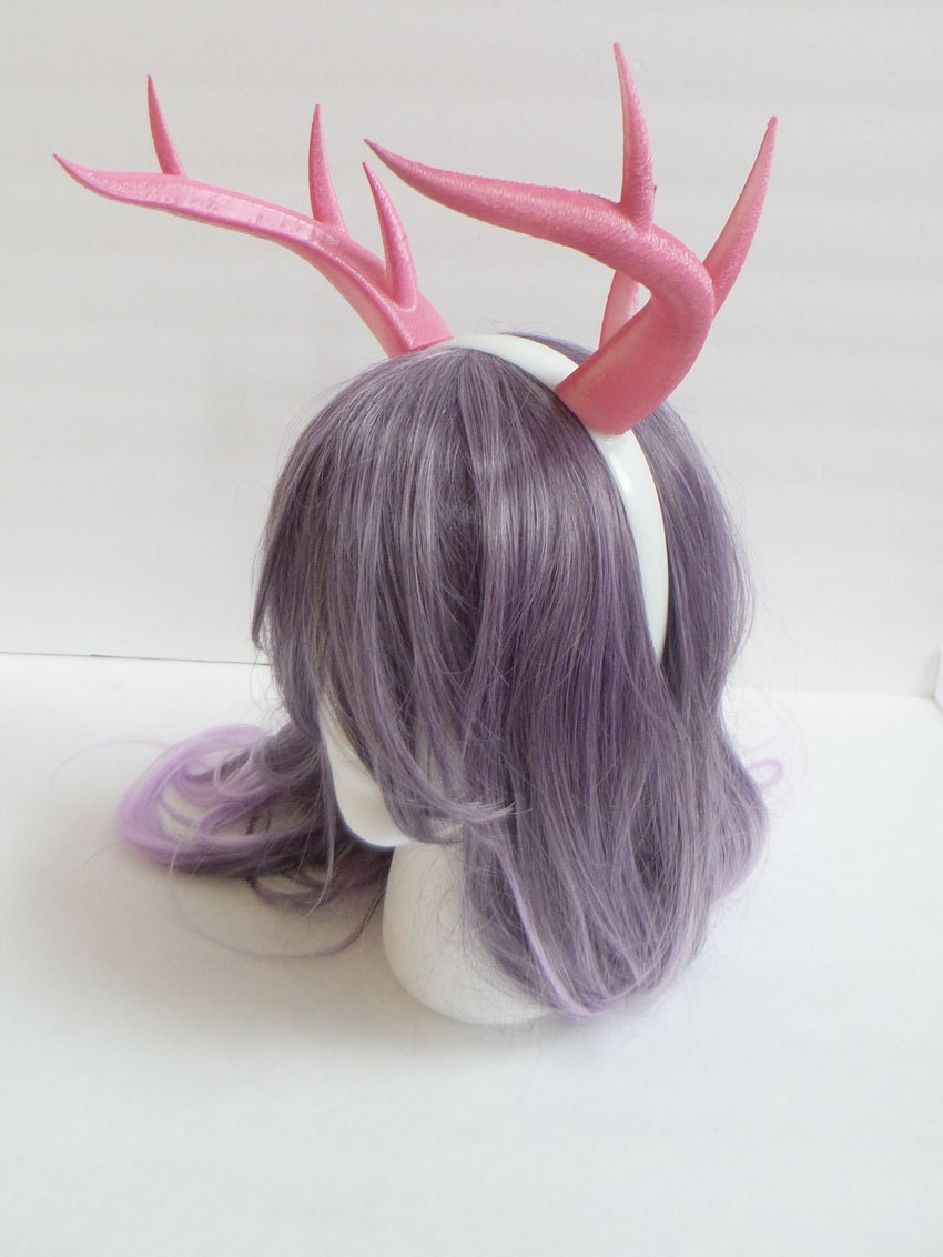 Pink Christmas Doe / Deer Antlers Horns  3D Printed (Ultra Light Weight Plastic) Pink Reindeer Antlers Reindeer headdress