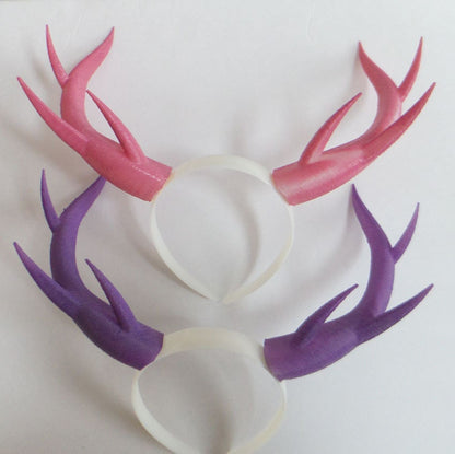 Pink Christmas Doe / Deer Antlers Horns  3D Printed (Ultra Light Weight Plastic) Pink Reindeer Antlers Reindeer headdress