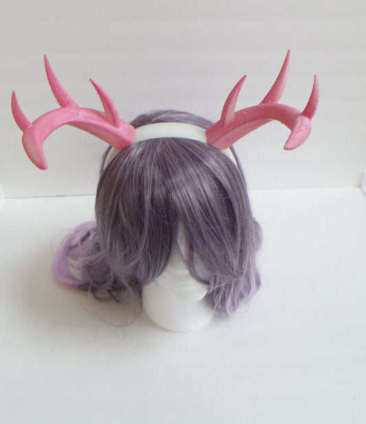 Pink Christmas Doe / Deer Antlers Horns  3D Printed (Ultra Light Weight Plastic) Pink Reindeer Antlers Reindeer headdress