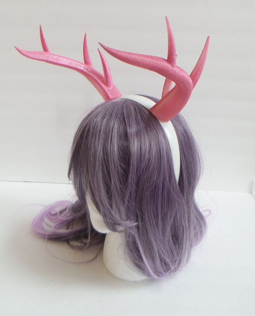 Pink Christmas Doe / Deer Antlers Horns  3D Printed (Ultra Light Weight Plastic) Pink Reindeer Antlers Reindeer headdress