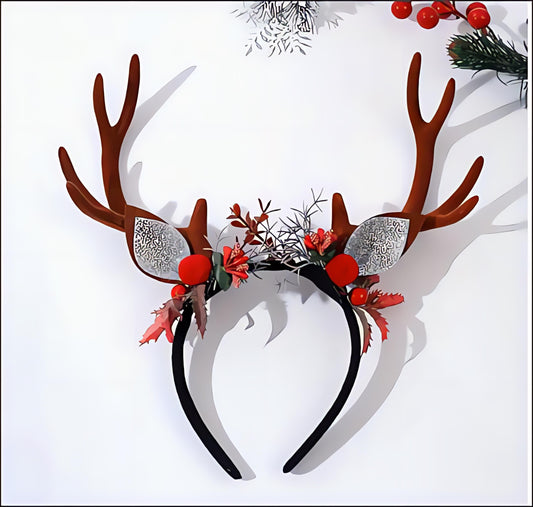 NEW! Christmas tree branch deer antler floral headband for kids and adults