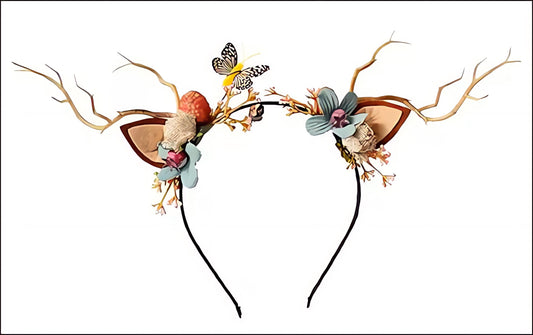 NEW! Holiday tree branch floral butterfly deer headband for kids and adults