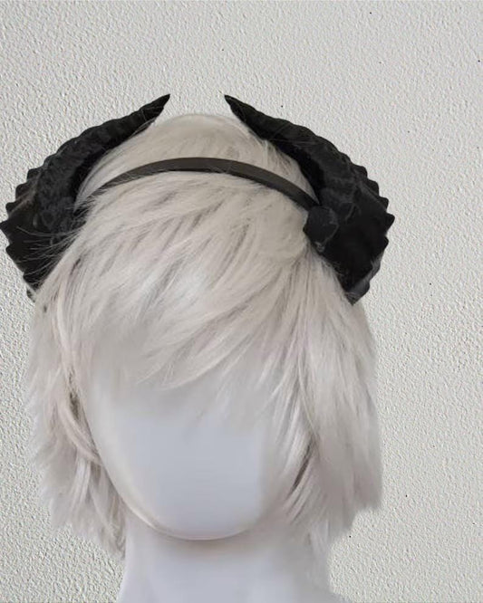 Deanerys Dragon inspired 3d printed set horns on headband DIY costume addition dragon ears four horned beast set lizard horns sleek horns