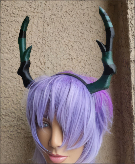 Belos Hunter on The Owl House horns 3D print ultra lightweight attached to a headband cosplay set Headdress only