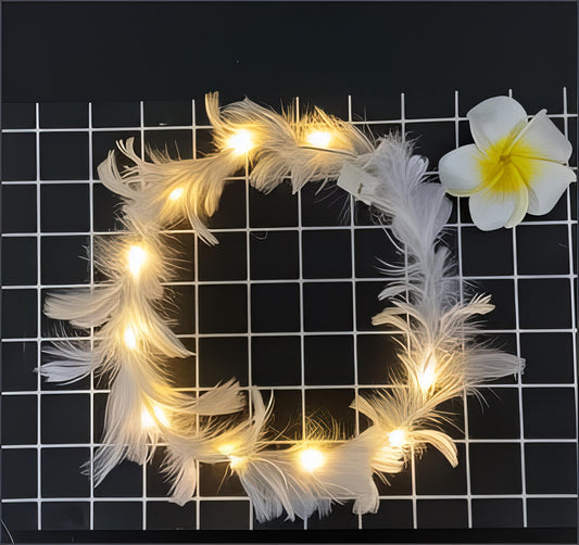 NEW! Holiday Luminous Angel Halo crown headband for kids and adults light up feather crown